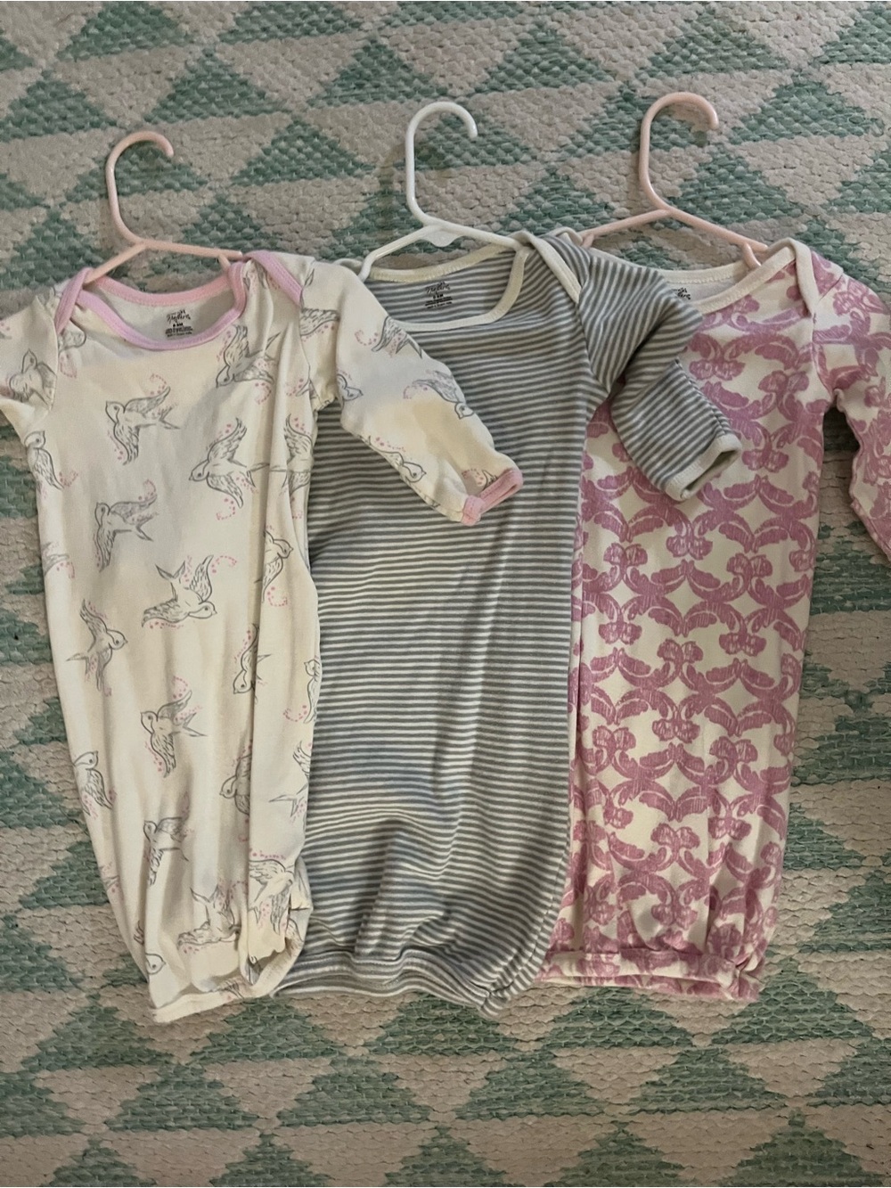 3-Pack Baby Sleep Sacks in Pink and Gray 100% cotton